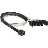 Delock kabel mini SAS HD SFF-8643 > 4 x SATA 7 ben, 0,5 m kabel (83315, + sidebånd)