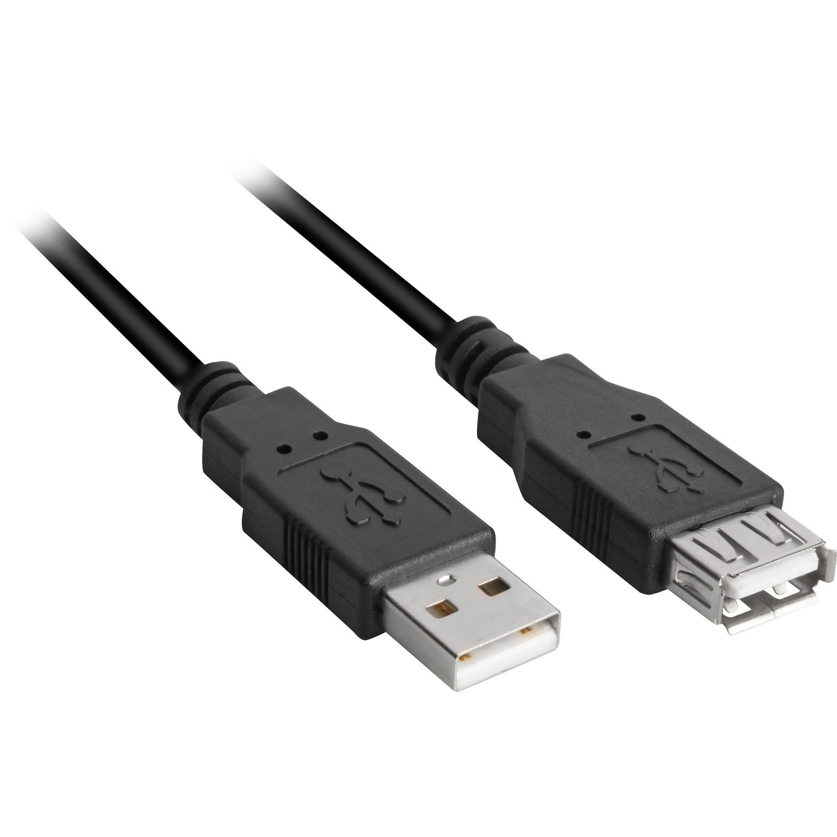 Sharkoon USB 2.0 forlængerkabel (sort, 2 meter, dobbelt afskærmning)