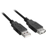 Sharkoon USB 2.0 forlængerkabel (sort, 2 meter, dobbelt afskærmning)