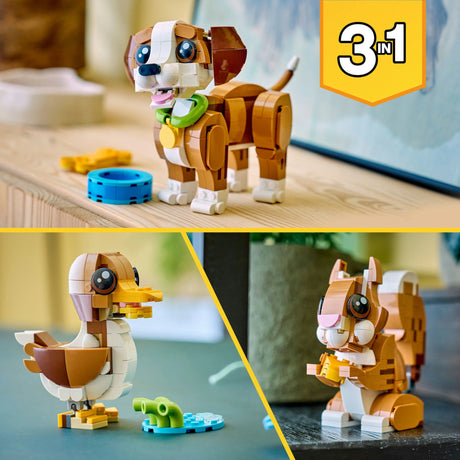 Lego ® creator 3i1 søde dyr: legende hvalp - dyresæt - konverter til et egern eller en and - 31382
