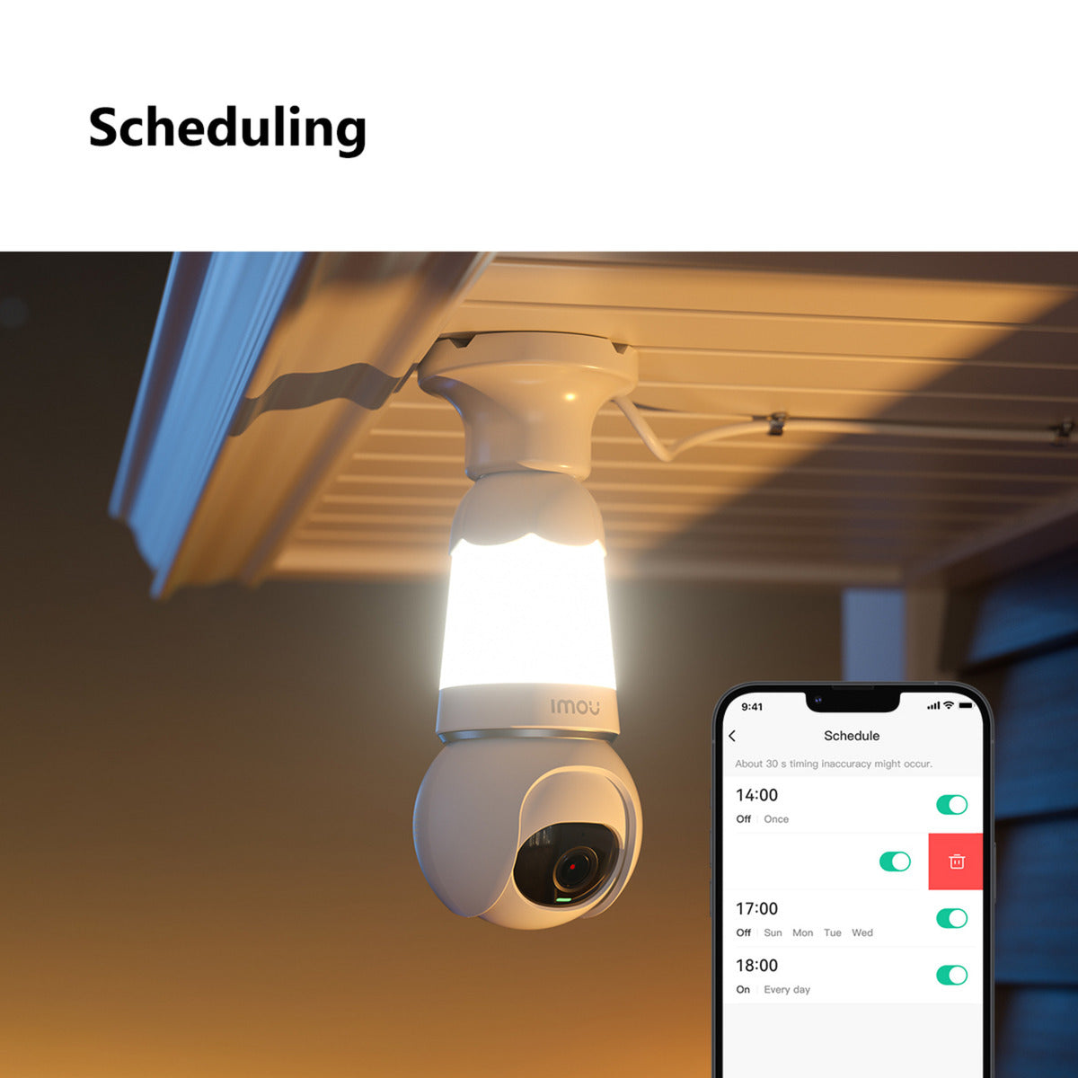 Imou bulb cam 2k sikkerhedskamera (hvid, e26 e27 universal skruefitting)