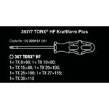 Wera 367 7 Torx HF skruetrækkersæt Kraftform Plus + stativ (sort grøn, 7-delt)