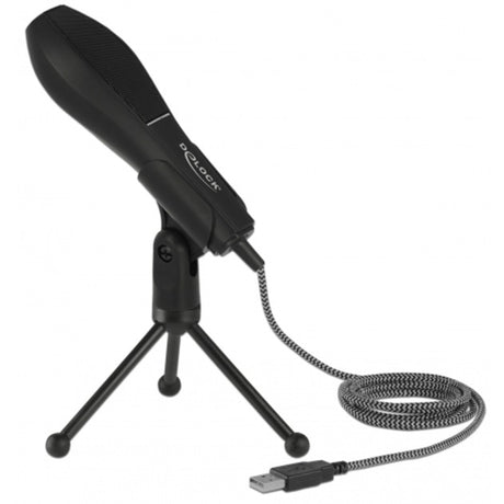 Delock USB kondensatormikrofon (sort, med bordstativ)