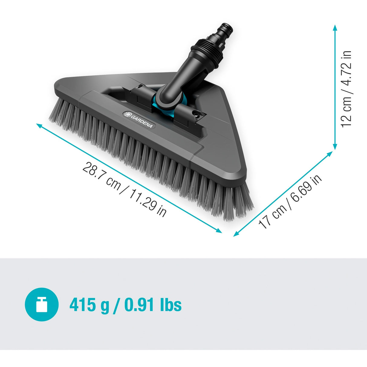 Gardena cleansystem håndtagsbørste blød flex vaskebørste (grå, 18812-20)