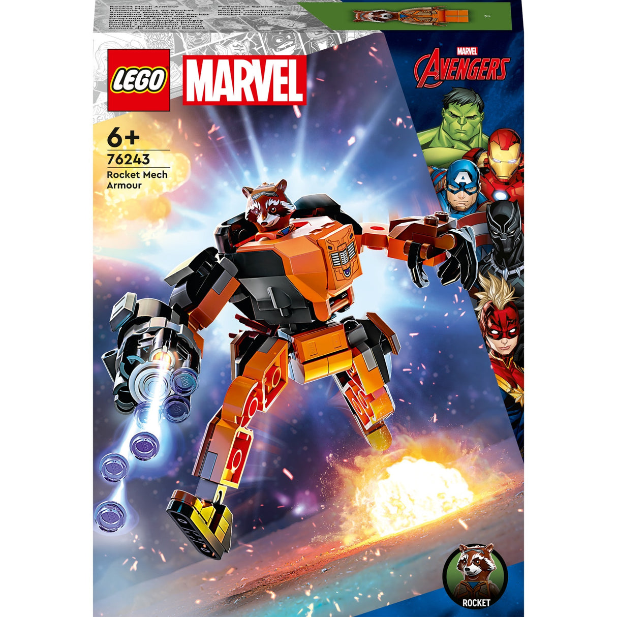 Lego marvel - raket mech panser konstruktion legetøj (76243)