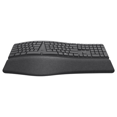 Trust Keyra ergonomisk trådløst tastatur (sort, amerikansk layout (QWERTY), 100 %, 2,4 GHz USB | Bluetooth)