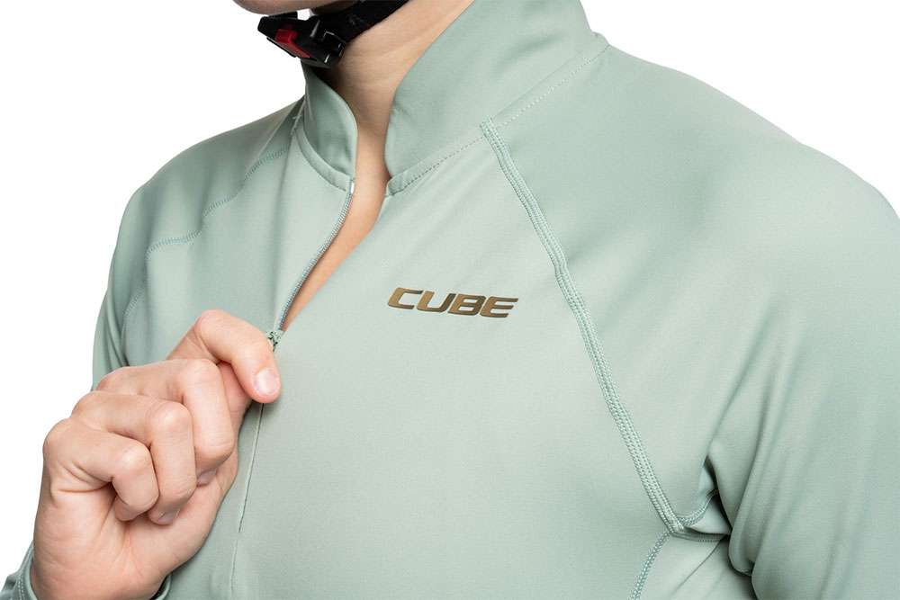 Cube halv lynlås - langærmet damejersey