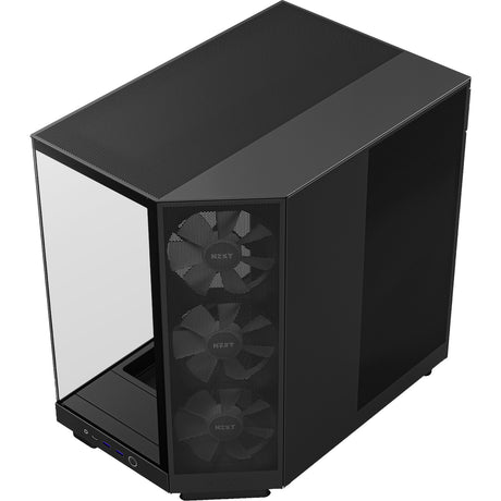 Nzxt h6 flow rgb midi tårnhus (sort | 2x usb-a | 1x usb-c | rgb | hærdet glas)