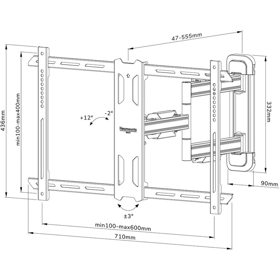 Neomounts select wl40s-850bl16 tv vægbeslag montering (sort)