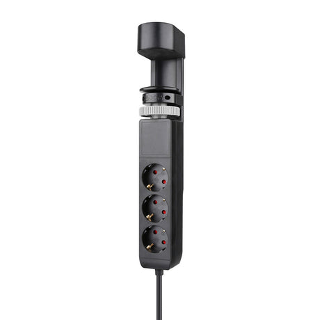 Neomounts DS22-840BL6 skrivebordsstik med klemme og USB-C- og USB-A-porte - hurtigopladningsstik (sort)