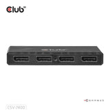 Club 3d displayport quad monitor hub mst 4x 4k30hz displayport splitter (zwart)