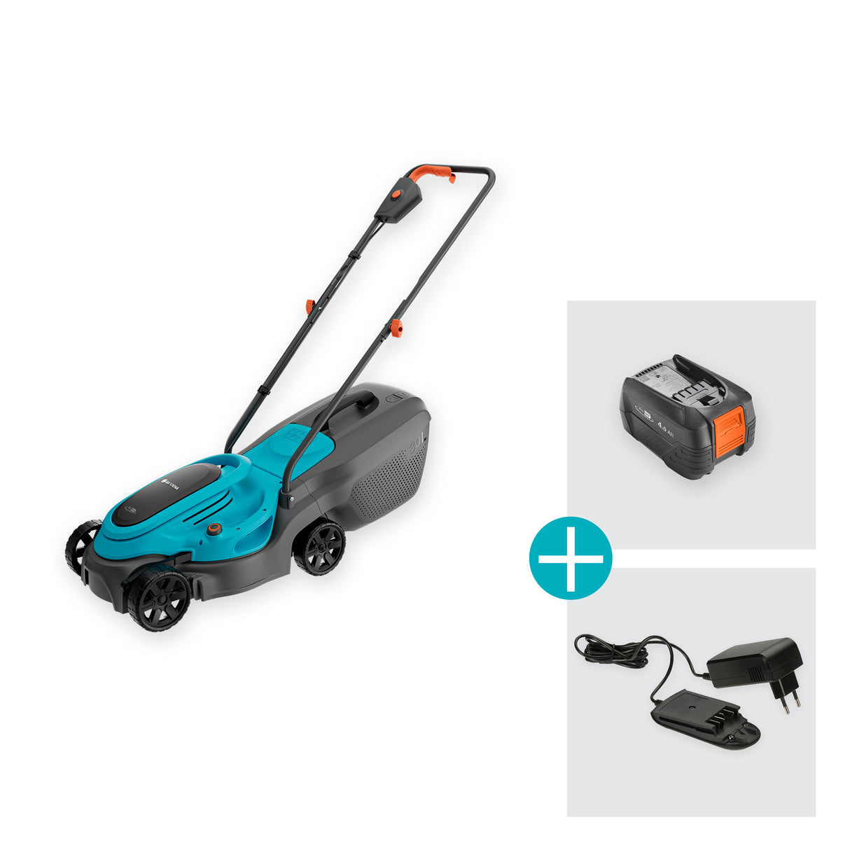 Gardena plæneklipper easymax 32 18v p4a sæt 4.0