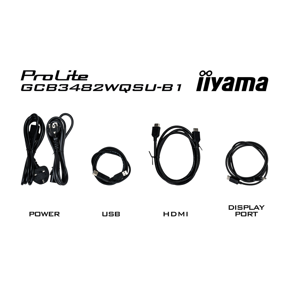 Iiyama G-Master Black Hawk GCB3482WQSU-B1 34 buet Ultrawide Gaming Monitor (sort, 2x HDMI, Display Port, 2x USB-A, USB-B, 2x USB-C, 120 Hz)