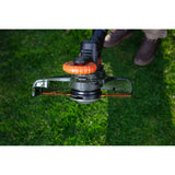 Black+decker 18v trimmer med 2 knive og batteri græstrimmer (sort orange, 25 cm, batteri inkluderet)