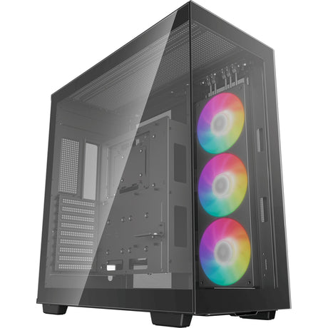 Deepcool CH780 Midi Tower-hus (sort | 4x USB-A | 1x USB-C | RGB | hærdet glas)