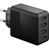 Goobay 4-vejs USB-oplader (30 W) (sort)