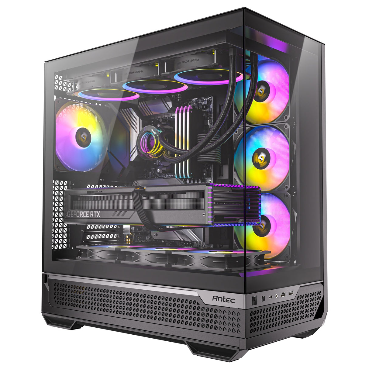 Antec c7 argb midi tårnhus (sort | 2x USB-A | 1x USB-C | hærdet glas)