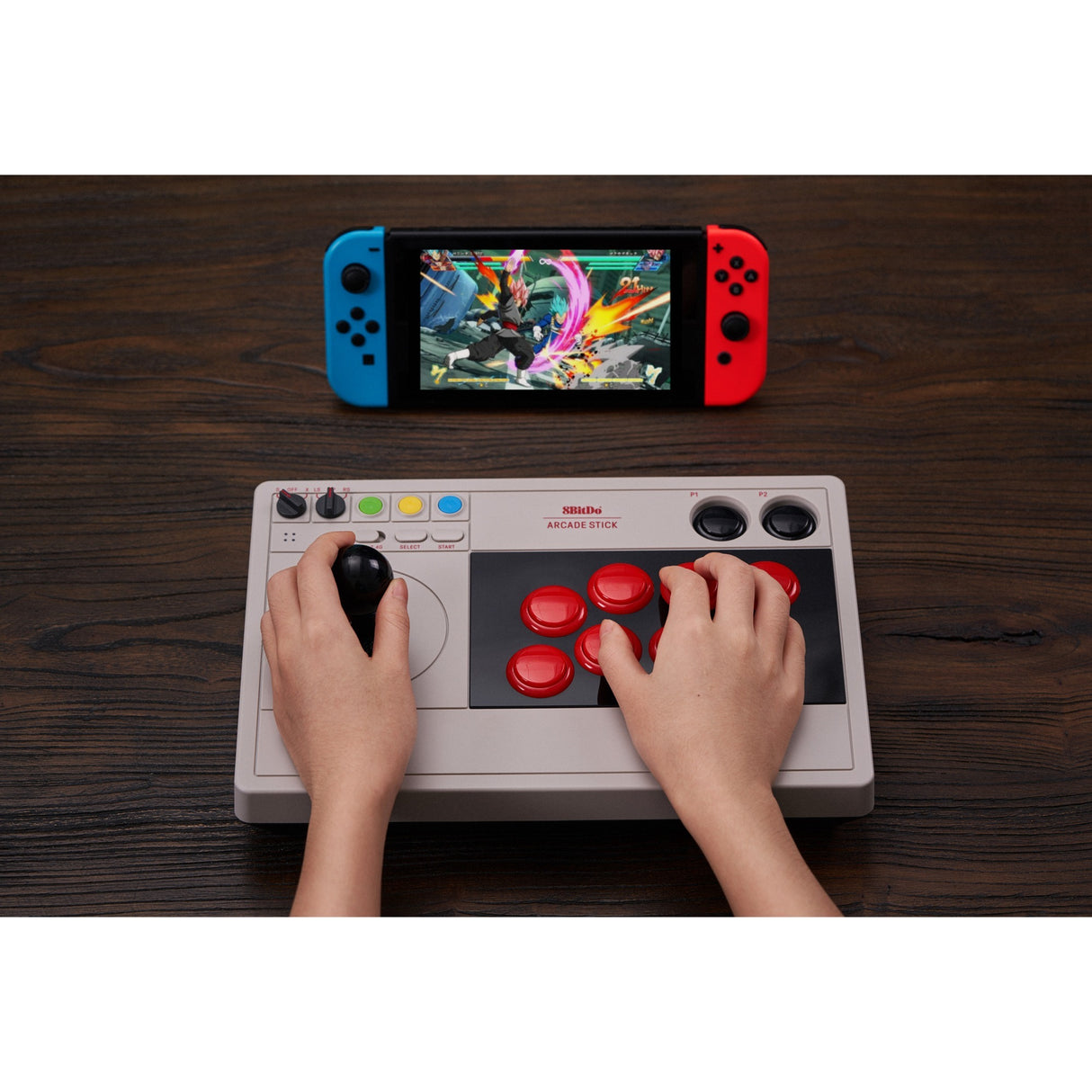 8bitdo arcade stick gamepad (grå)