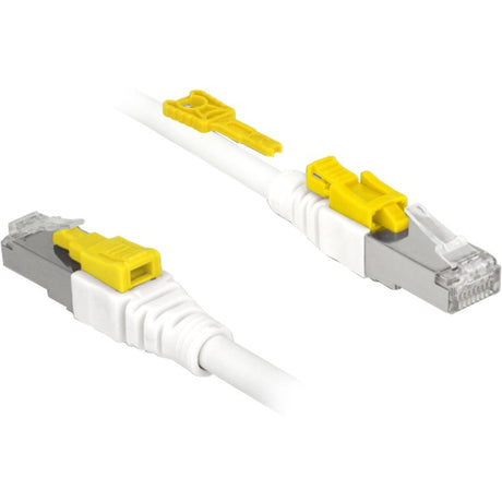 Delock patch kabel rj-45 sikker med cat.6a (hvid, 85333, 3 meter)