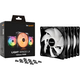 Vær stille! light wings lx pwm rgb kabinet blæsere (sort, 3 stk, 120 x 120 x 25 mm)