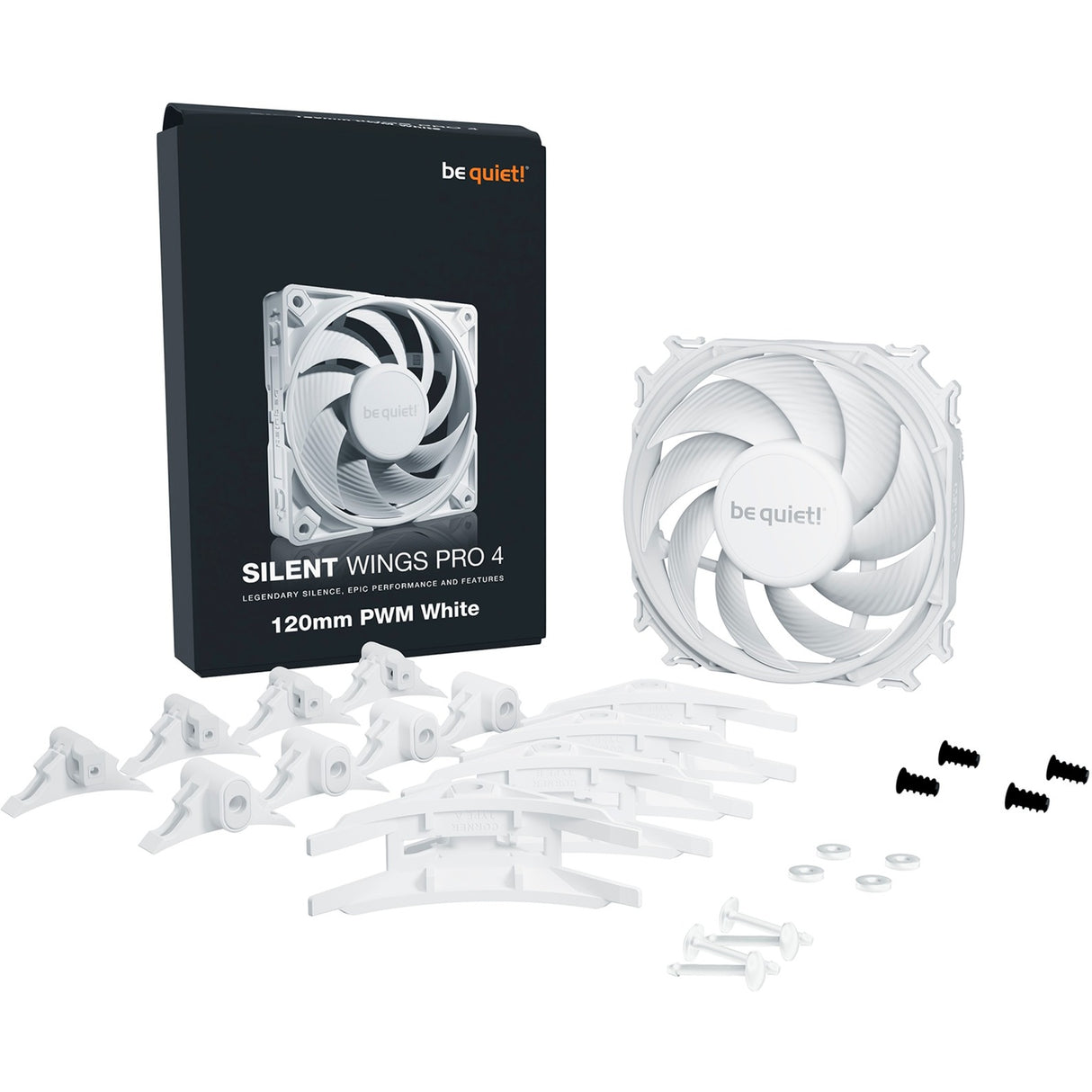 Vær stille! silent wings pro 4 pwm kabinetventilator (hvid, 120 x 120 x 25 mm)