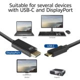Akt-tilslutning USB-C til DisplayPort-kabel (sort, 2 meter, ac7325, 60hz 4k (2160p))