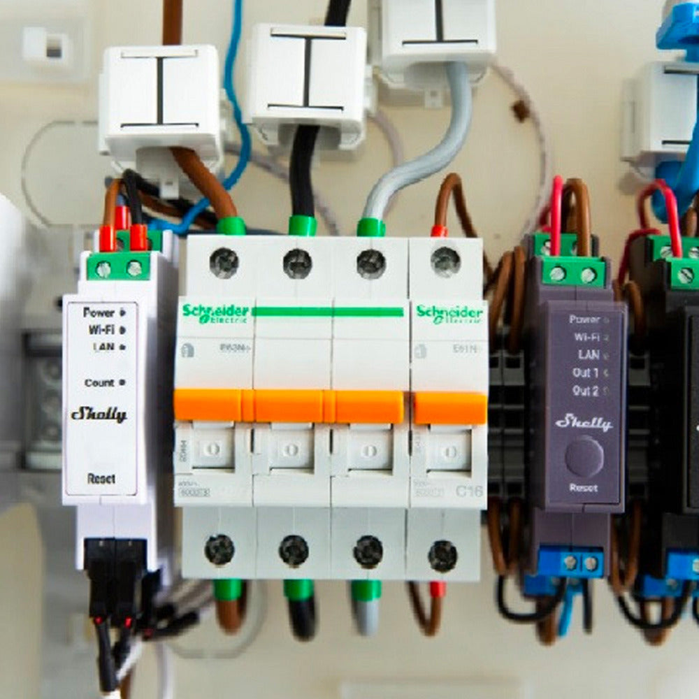 Shelly pro 3em-120a v2 måleenhed (hvid, lan, wifi, bluetooth)