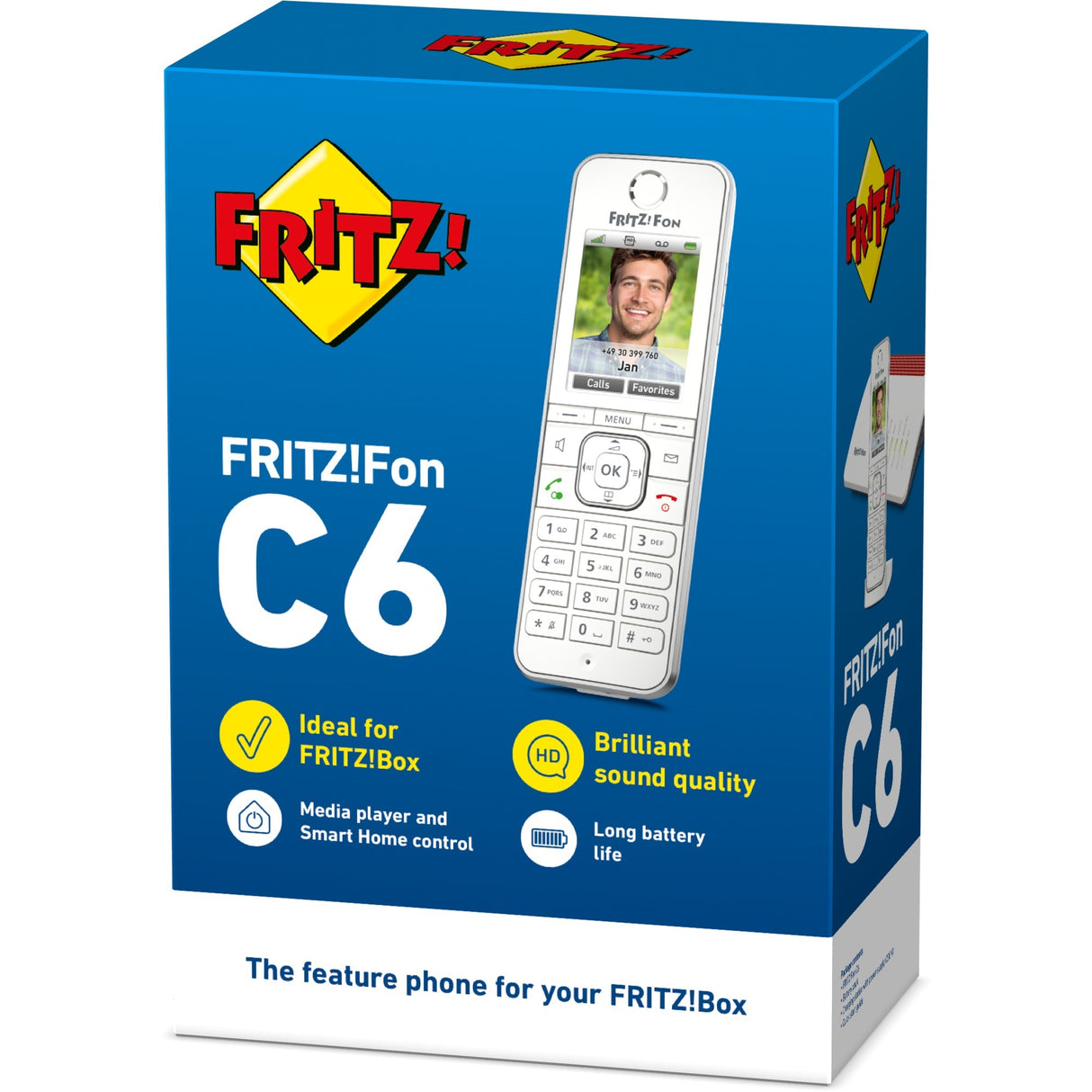 Fritz! fon c6 internationalt håndsæt (hvid)