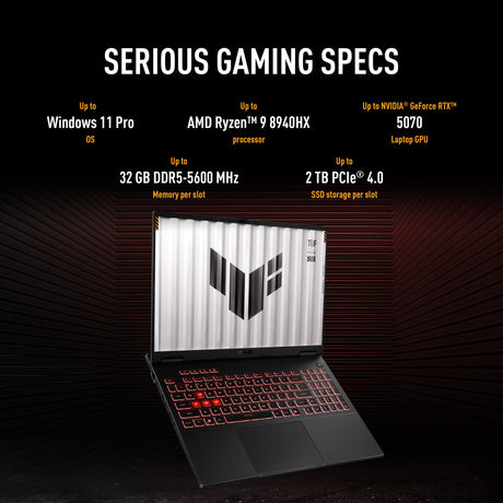 Asus tuf gaming a16 fa608um-rv231w 16 gaming laptop (zwart grijs | r7 260 | rtx 5060 | 16 gb | 512 gb ssd)