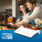 Fritz! box 4050 edition international router (hvid rød, mesh wi-fi)