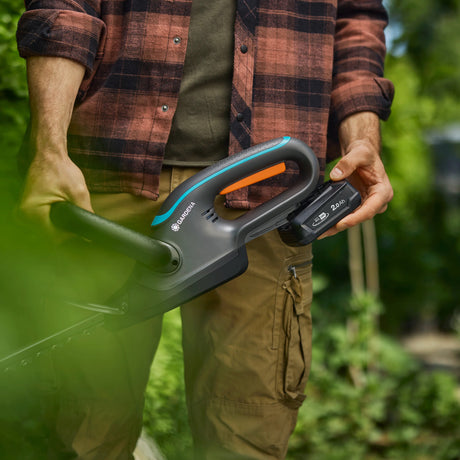 Gardena accuheggenschaar easycut 55 18v set (grijs turquoise, 14735-20, accu en oplader inbegrepen)
