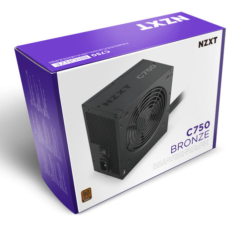 Nzxt c750 bronze modulær 750 watt strømforsyning (sort, 1x 12v-2x6, 4x pcie)