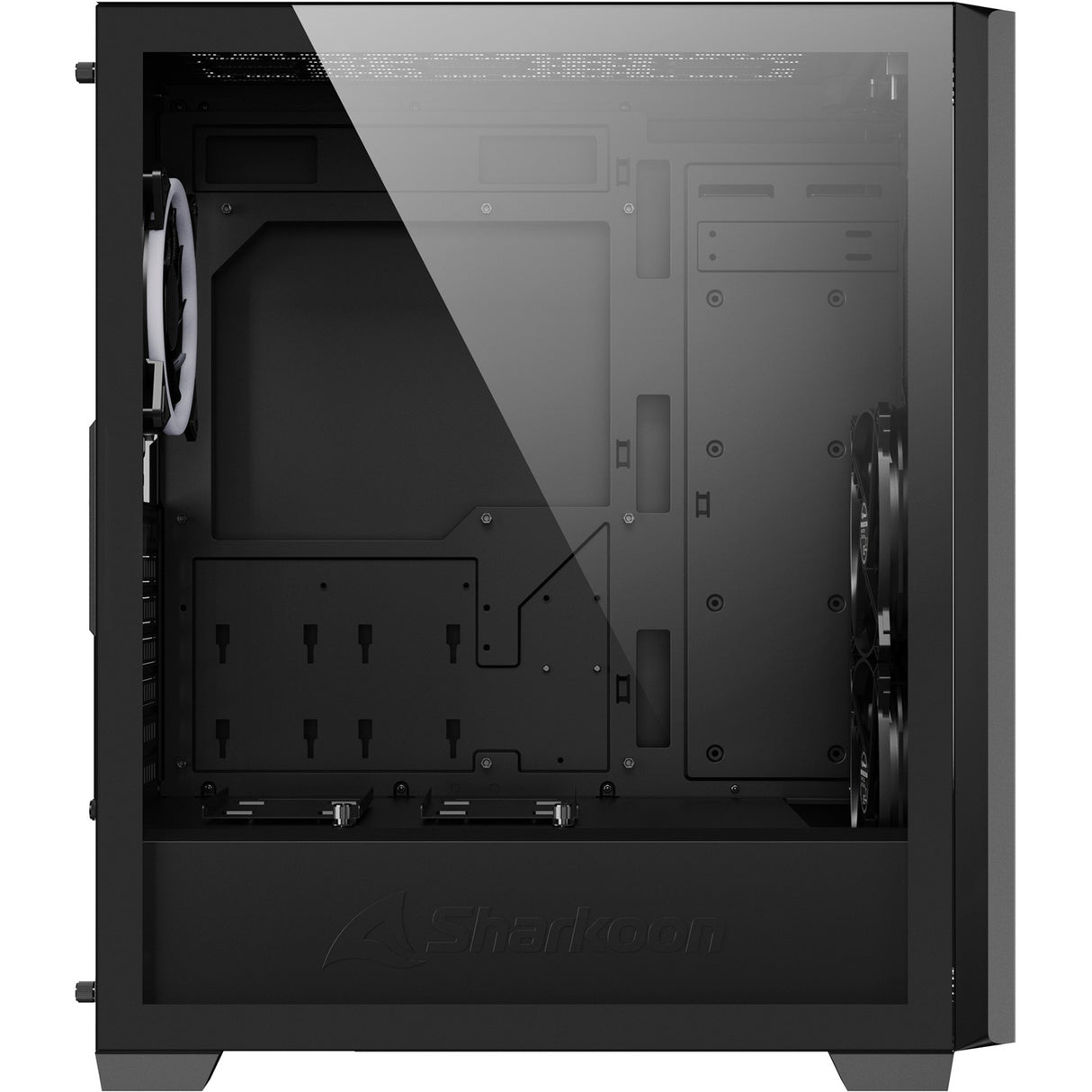 Sharkoon vs9 rgb sort midi tårnhus (sort | 2x usb-a | 1x usb-c | rgb | hærdet glas)