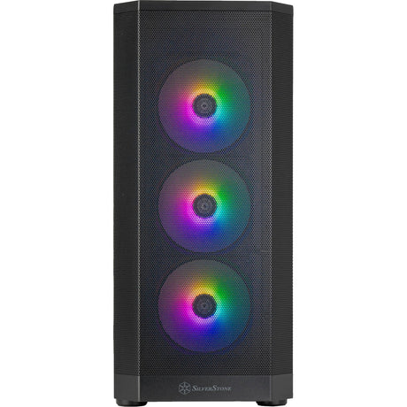 Silverstone Fara 514x Midi Tower-hus (sort | 2x USB-A | 1x USB-C | RGB | hærdet glas)