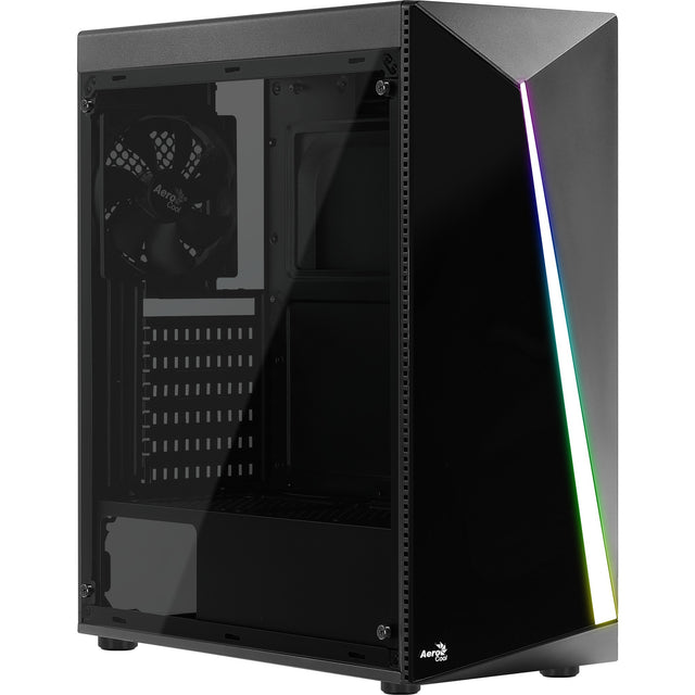 Aerocool shard midi tårnhus (sort | 3x USB-A | RGB | vindue)