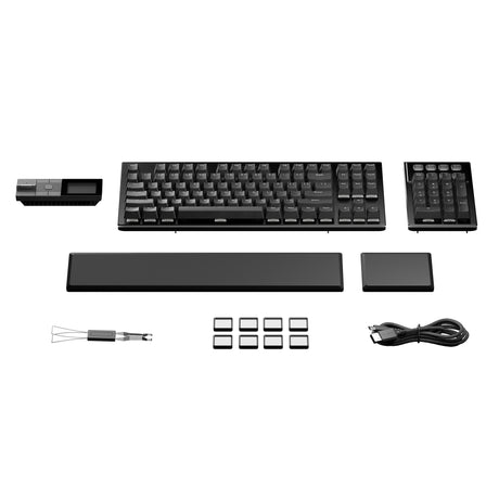 Vær stille! dark mount silent tactile rgb mekanisk gaming-tastatur (sort, us-layout (qwerty), silent tactile, 100%, argb, pbt double-shot keycaps, media dock)