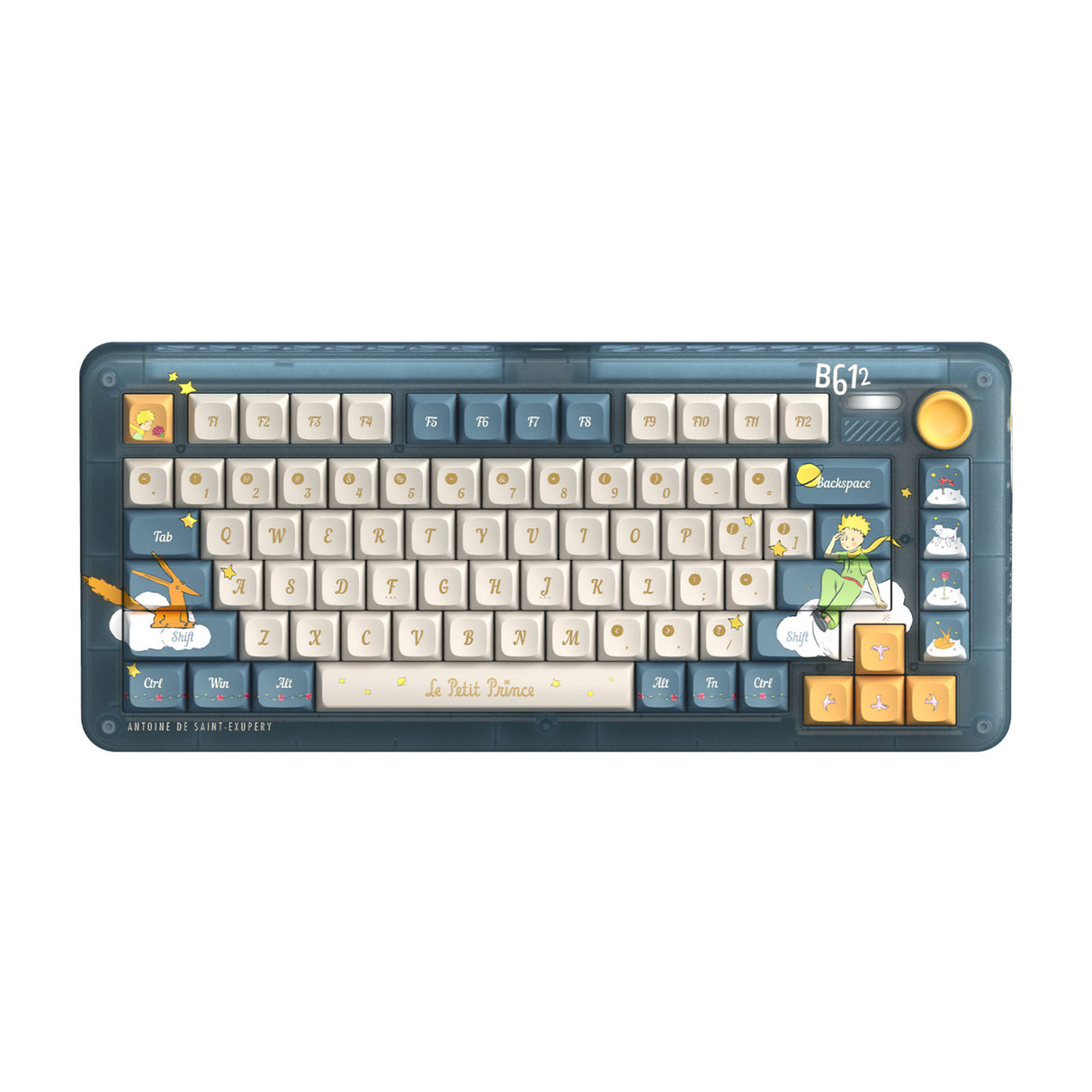 Iqunix zx75 sky støder på trådløst mekanisk tastatur (blåt, us-layout (qwerty), iqunix little prince, 75%, rgb-lysdioder, hot-swappable, double-shot pbt, 2,4ghz | bluetooth 5.1 | usb-c)
