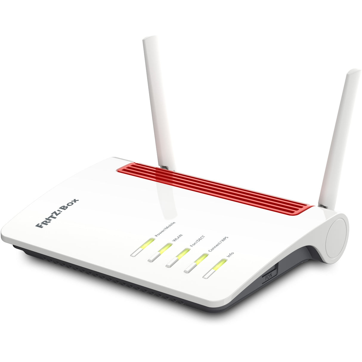 Fritz! box 6850 5g international wlan lte router (hvid rød, mesh wi-fi, 4g (lte), 3g (umts hspa+)