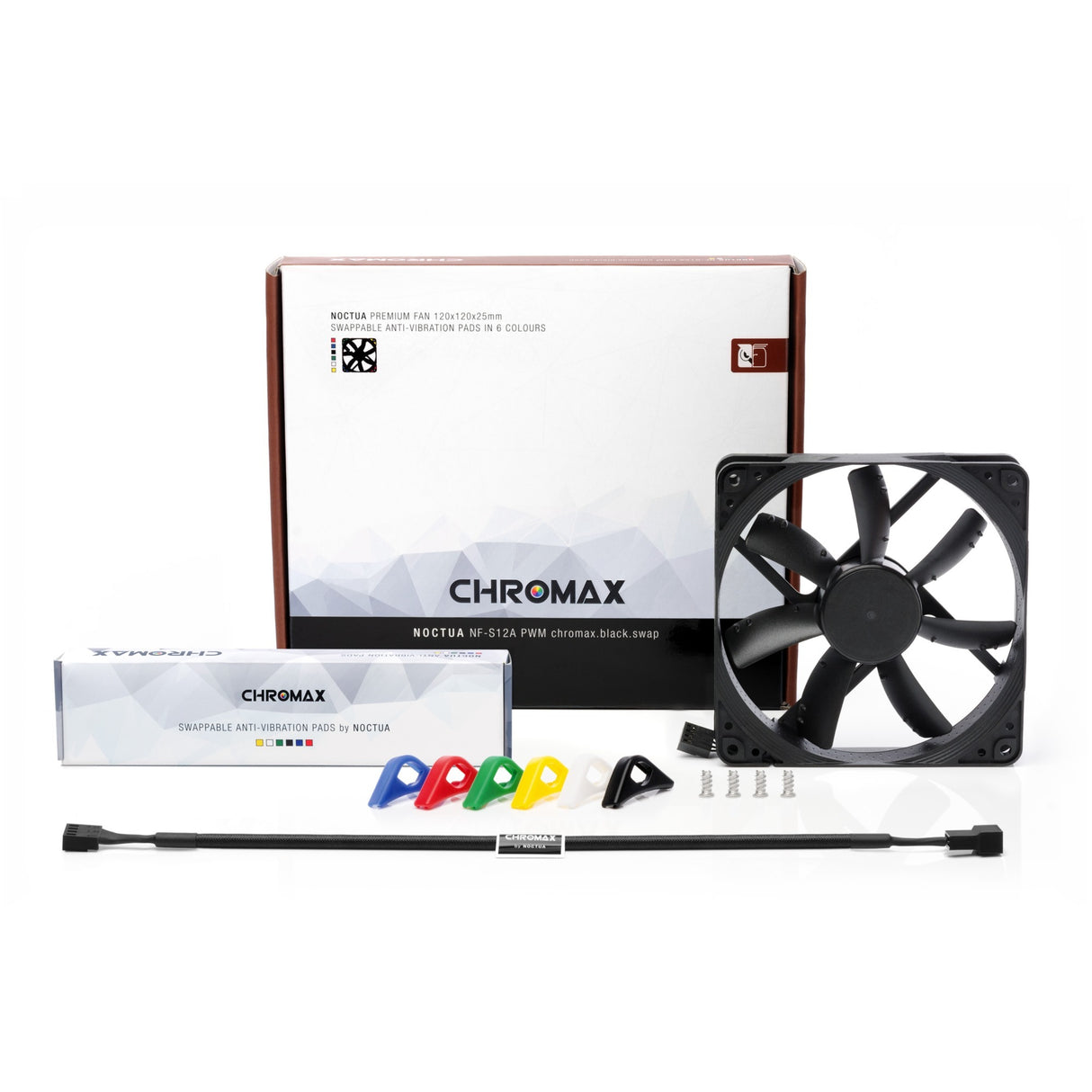 Noctua nf-s12a pwm chromax.black.swap case ventilator (sort, 120 x 120 x 25 mm)