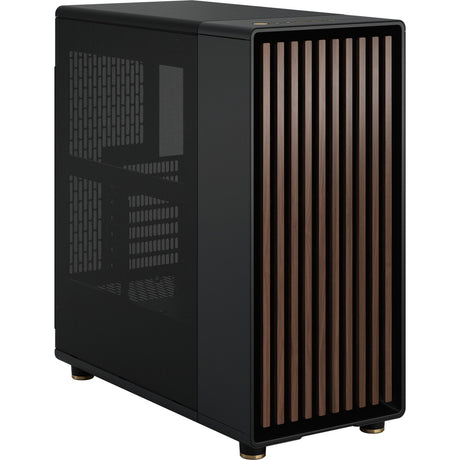 Fractal design nord midi tårnhus (sort træ farve | 2x USB-A | 1x USB-C)