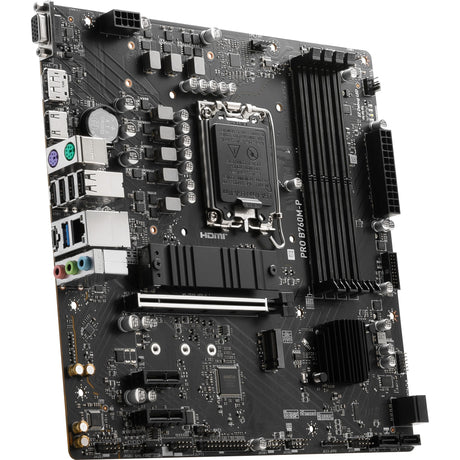 MSI Pro B760M-P Socket 1700 bundkort (sort, RAID, GB-LAN, lyd, µATX)