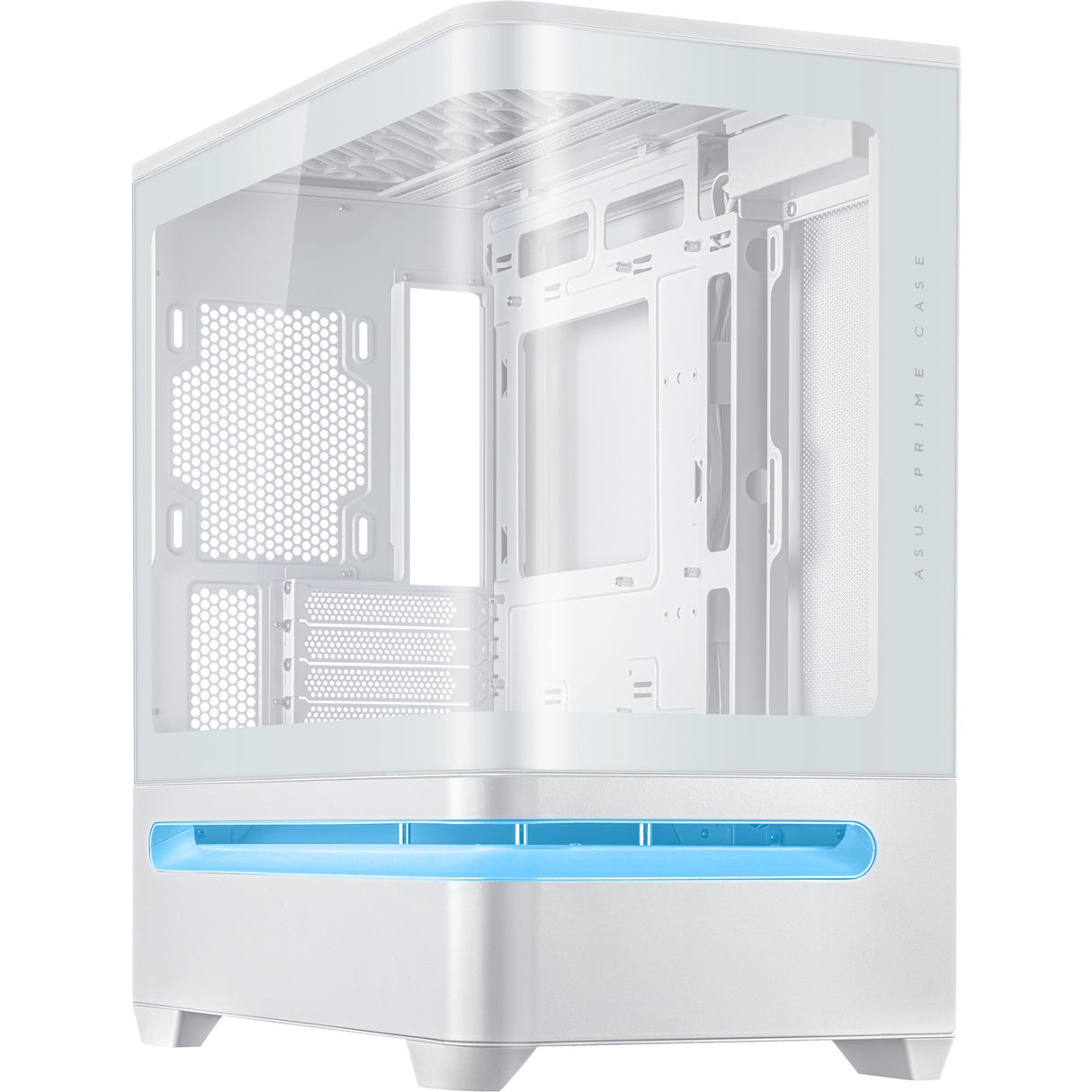Asus Prime Ap202 Midi Tower-hus (hvid | 2x USB-A | 1x USB-C | RGB | hærdet glas)