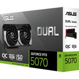 Asus Dual GeForce RTX 5070 OC grafikkort (DLSS 4, 3x Display Port, 1x HDMI 2.1)