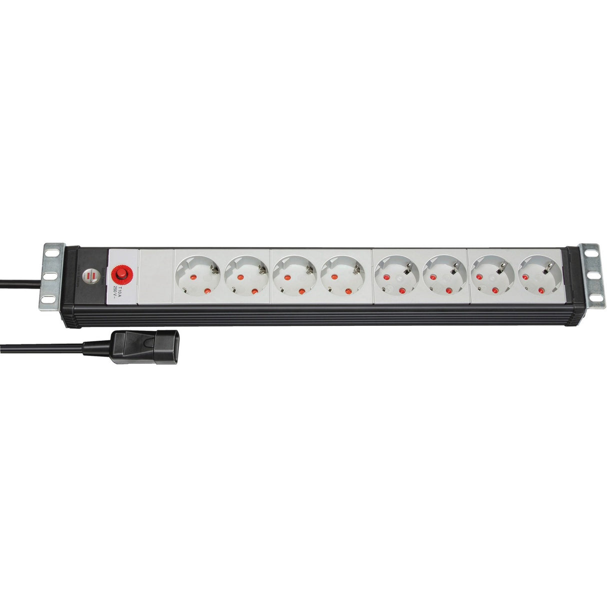 Brennerstuhl premium-line 19 fatningsliste til koblingsskabe 8-vejs sort lys gr 3m h05vv-f 3g1.5 19 -format
