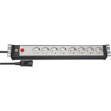 Brennerstuhl premium-line 19 fatningsliste til koblingsskabe 8-vejs sort lys gr 3m h05vv-f 3g1.5 19 -format