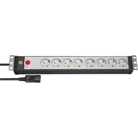 Brennerstuhl premium-line 19 fatningsliste til koblingsskabe 8-vejs sort lys gr 3m h05vv-f 3g1.5 19 -format