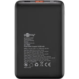 Goobay powerbank kompakt 10.000 mah (sort, 10 ah, 1x USB-A, 1x USB-C, strømforsyning, hurtig opladning)