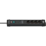 Brennerstuhl premium-line 60.000a strømskinne med overspændingsbeskyttelse 4-vejs sort 1,8m h05vv-f 3g1,5