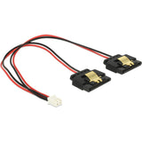 Delock power 2-benet hun > 2 x SATA 15-bens splitterkabel (sort rød, 0,2 meter)