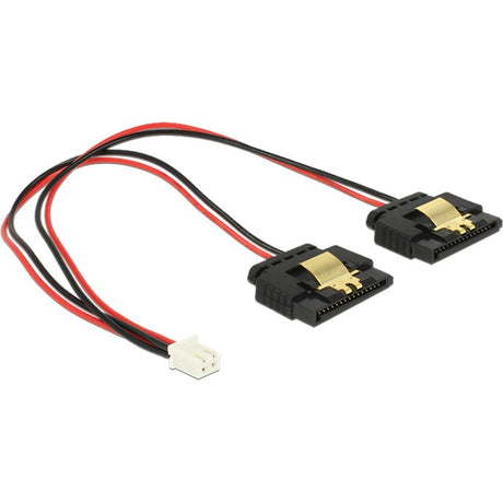 Delock power 2-benet hun > 2 x SATA 15-bens splitterkabel (sort rød, 0,2 meter)